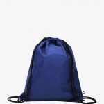 Navy Recycled Polyester Drawstring Bag