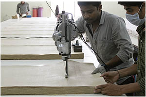 Cutting Jute Fabric