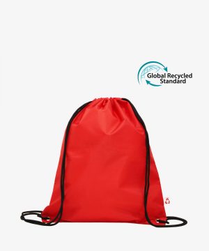Red Recycled Polyester Drawstring Bag