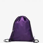Purple Recycled Polyester Drawstring Bag